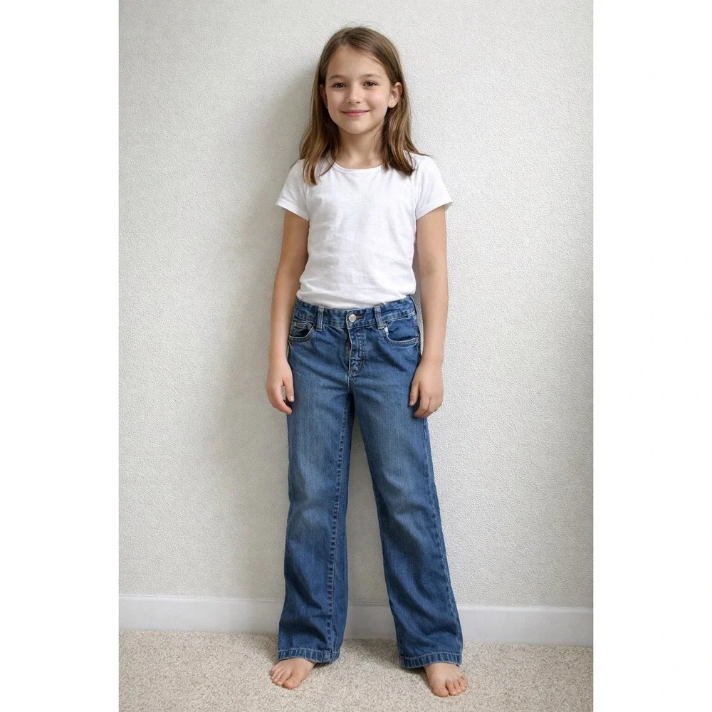 Mini Boden Kids Blue Straight Leg Adjustable Waist Denim‎ Jeans Size 10Y